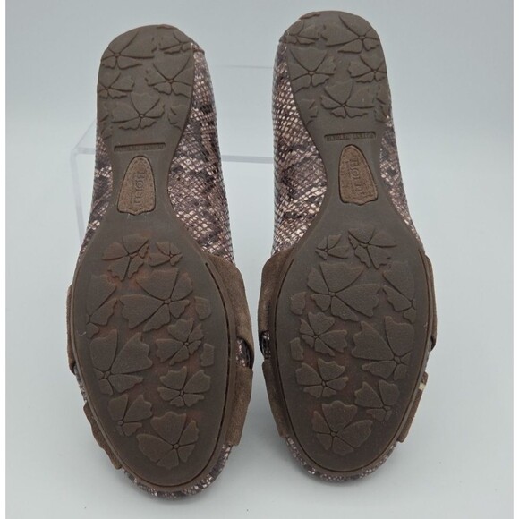 Born Women's Lilly Ballet Flat Size 8.5 Brown Snake Leather Suede Knot Bow Shoes - Picture 8 of 9